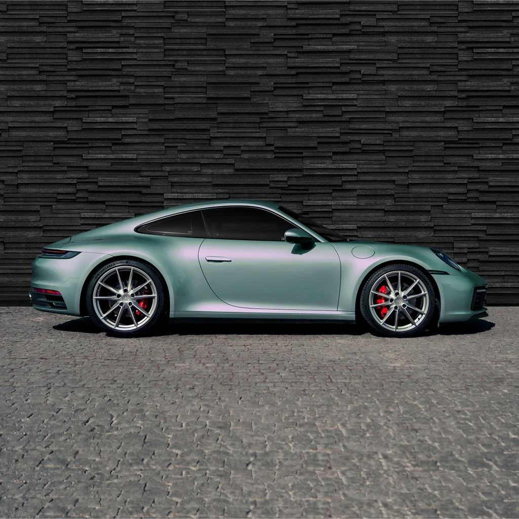 Green Porsche 911 vinyl wrap by Tint Station in Deerfield Beach, FL